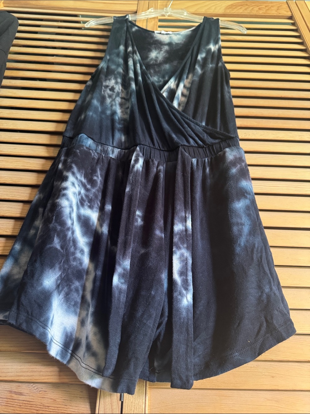 Tie-Dye Black & White Sleeveless Romper